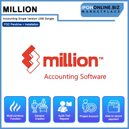 Million Accounting Single Version USB Dongle - FOC Pendrive + Installation